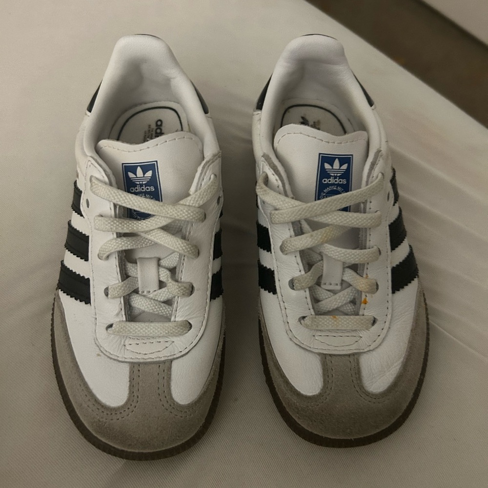adidas Kids White Black Gray Sneakers
